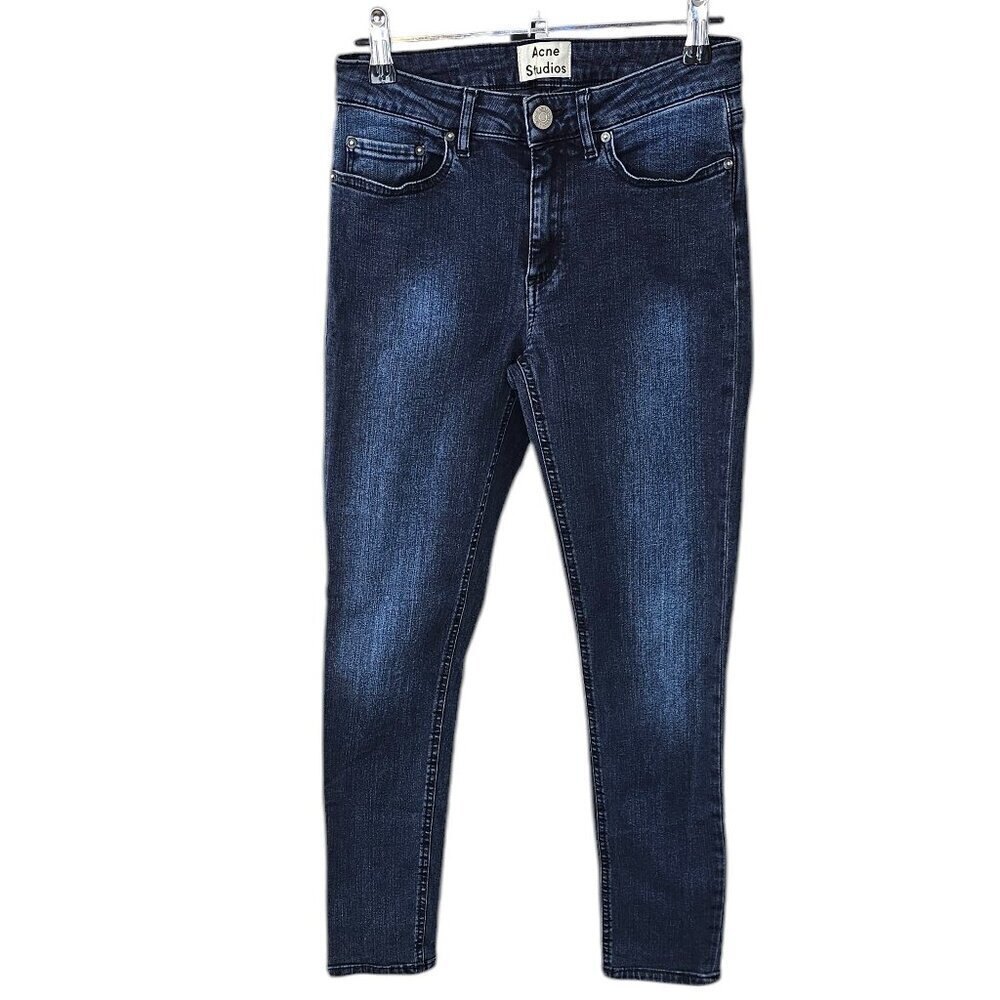 Acne Studios Womens Skin 5 Deep Jeans, Skinny, Low-Mid Rise, Size 26